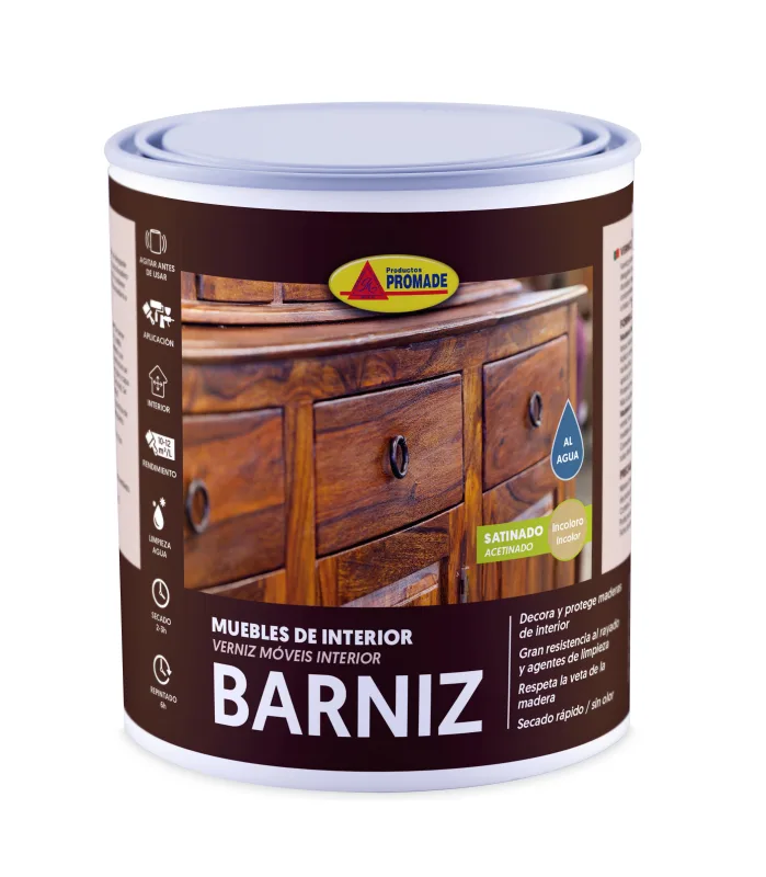 Barniz de madera interior satinado promade 2.5l incoloro