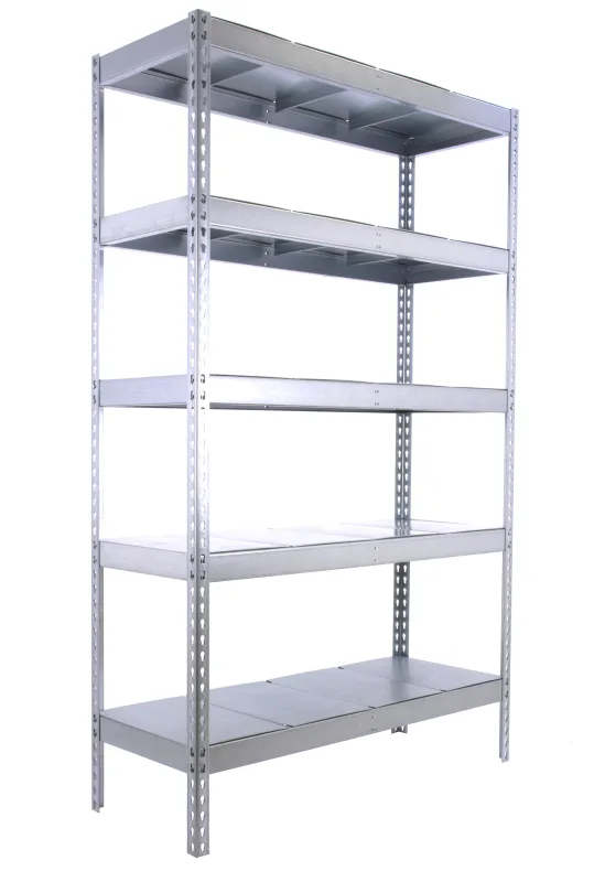 Estantería metálica sin tornillos simonrack de 5 estantes (200x180x60cm) galvanizado