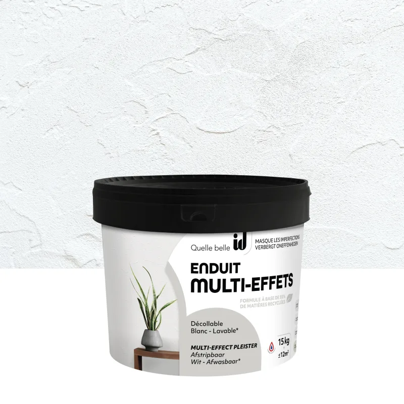 Pintura decorativa con efectos 2 en 1: enlucido y pintura con efecto enlucido decorativo multi efecto id color blanco 15 kilos acabado mate