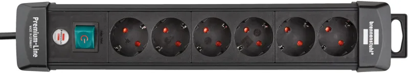 Base multiple premium line 6t c/interruptor 3m negro brennenstuhl