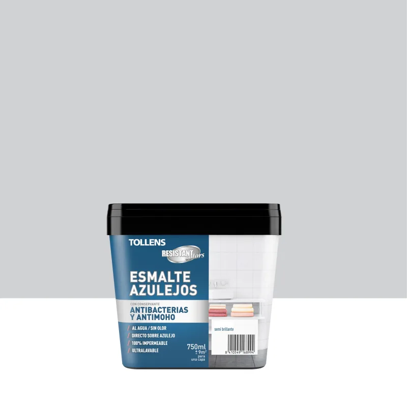 Esmalte de interior azulejo alp tollens color gris ceniza satinado 750ml para azulejos de pared