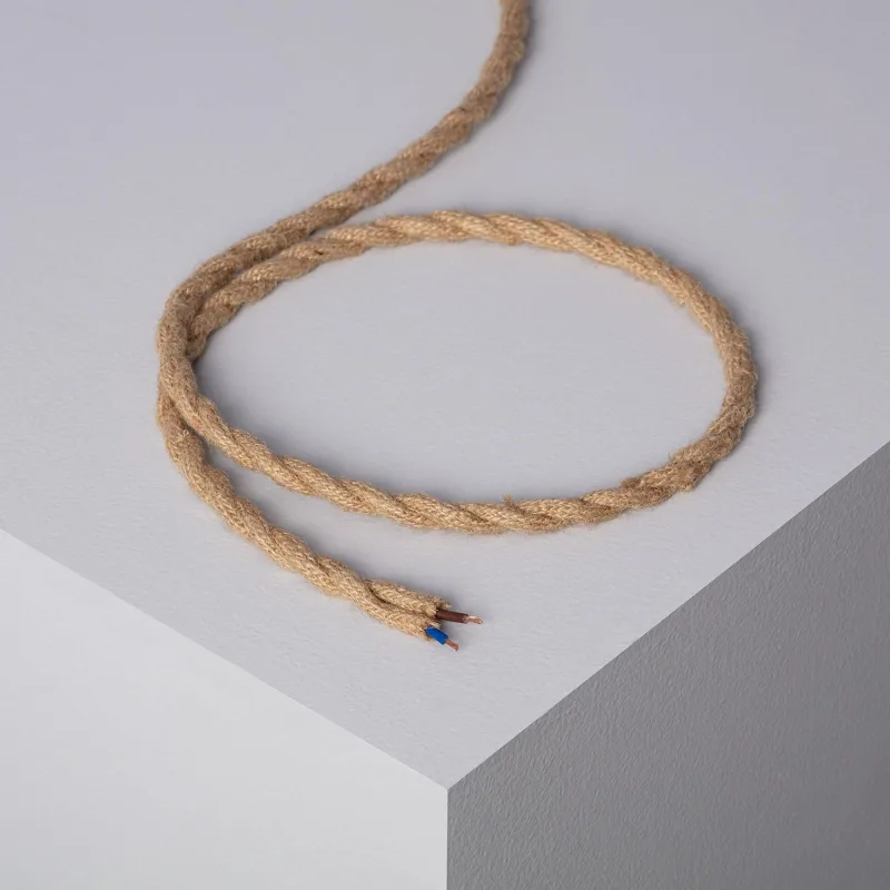 Ledkia cable textil eléctrico trenzado natural 100 m
