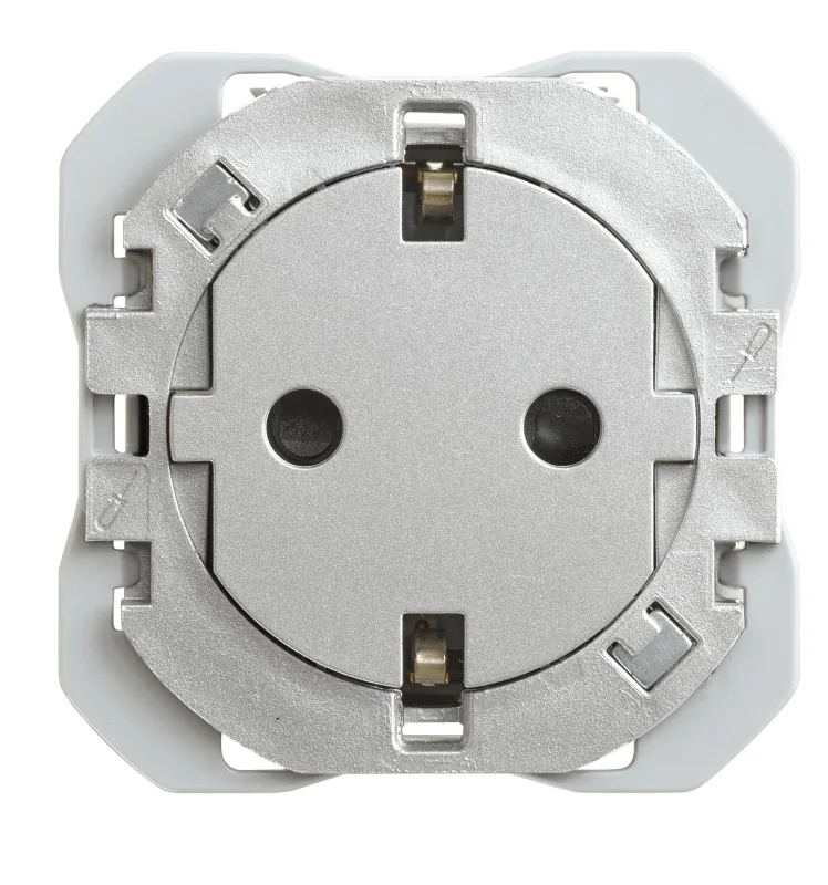 Enchufe clean con toma de tierra simon 270 color plata