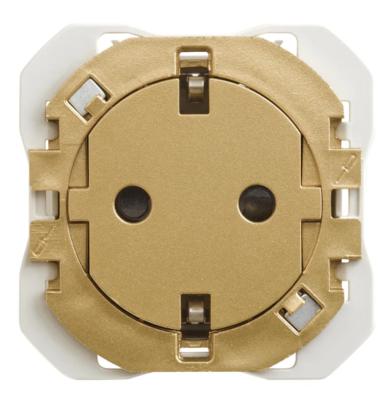 Enchufe clean con toma de tierra simon 270 color oro