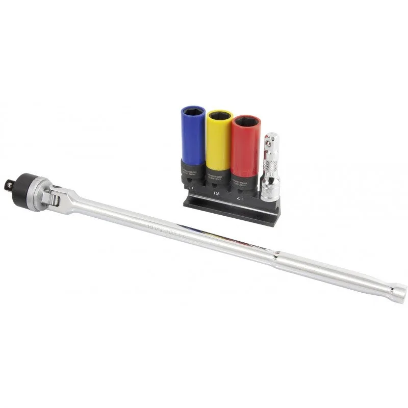 Kraftwerk jeu de poignée articulée et douilles impact, 1/2, 5 pcs.