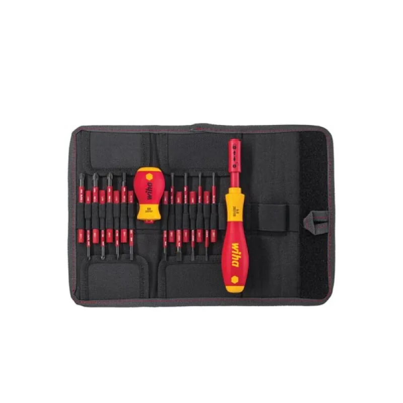 Wiha jeu de tournevis et embouts slimvario® mélangé, 18 pcs dans une trousse (41231)