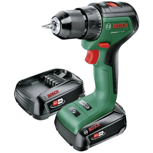 Bosch trapano avvitatore a batteria universaldrill 18v-60 (2 batterie da 2,0 ah, sistema 18 volt, in valigetta)