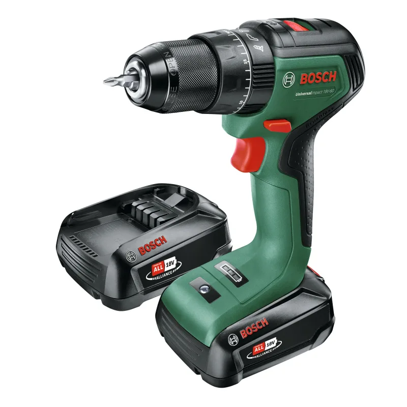 Taladro percutor a batería bosch 18v brushless - 2 baterias - universalimpact 18 60 2 baterías 2,0ah