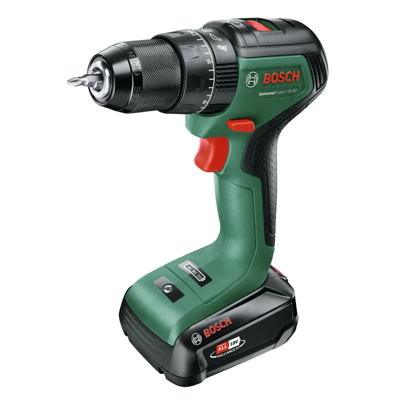 Taladro a batería bosch 18v brushless - 1 bateria - universalimpact 18 60 2 bat