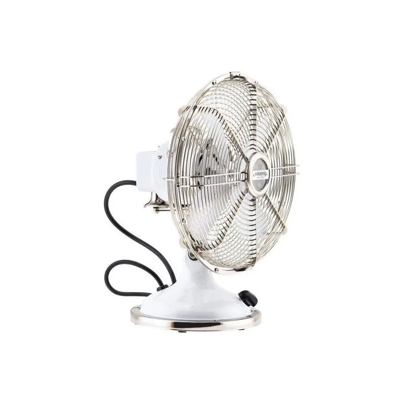 Ventilador joe50_white h.koenig 3 velocidades, 4 aspas, diseño retro, blanco