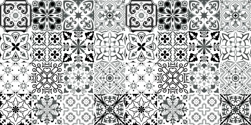 Revestimiento adhesivo mural azulejos de imitación cemento gris luso de0.9 x 2m