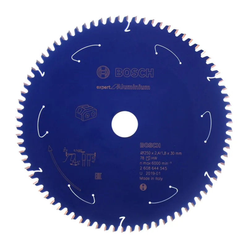 Bosch lame de scie circulaire expert for aluminium 250x1,8x30mm - 78 dents ( 2608644545 )