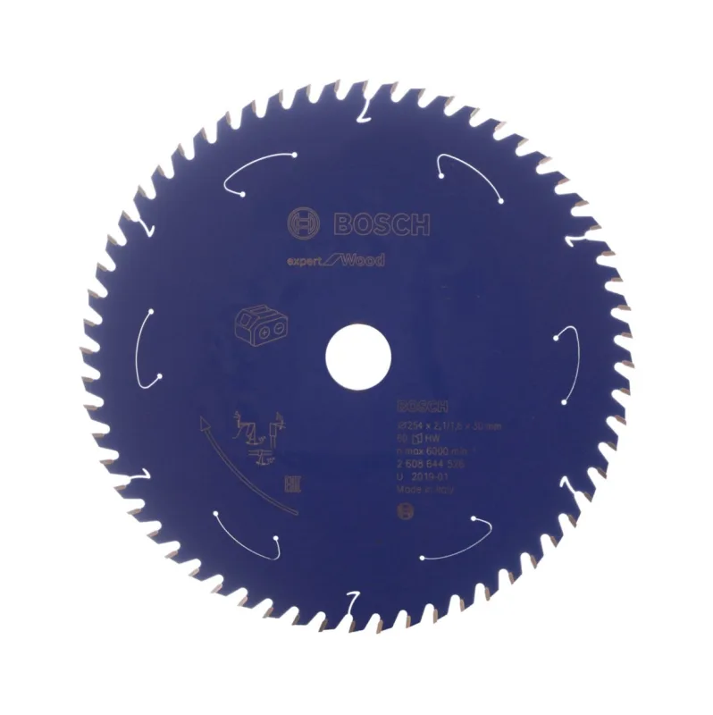 Bosch lame de scie circulaire expert for wood 254 x 1,6 x 30 mm - 60 dents pour bois ( 2608644526 )