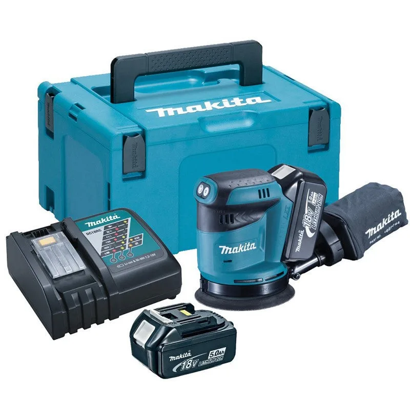 Makita - lijadora excéntrica 18v li-ion 5ah ø125mm - dbo180rtj