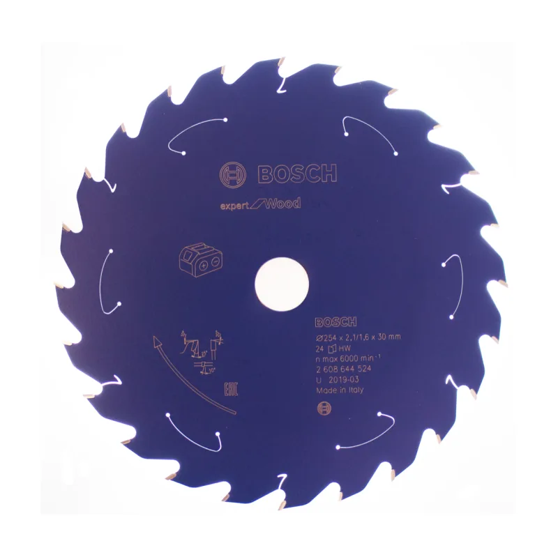 Bosch lame de scie circulaire expert for wood 254 x 1,6 x 30 mm - 24 dents pour bois ( 2608644524 )