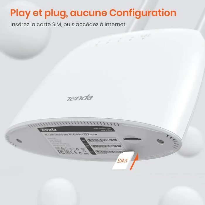 Tenda 4g09 router inalámbrico gigabit ethernet doble banda (2,4 ghz / 5 ghz) 4g blanco