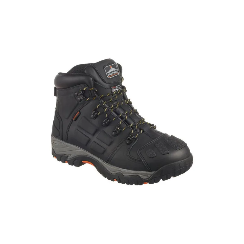 Bota de seguridad de doble membrana steelite monsal s3 wr ci hro src marrón/ negro portwest ft05