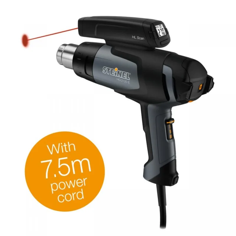 Pistola de aire caliente steinel hg 2120 e carwrapper set cable de 7,5 m y escáner de temperatura