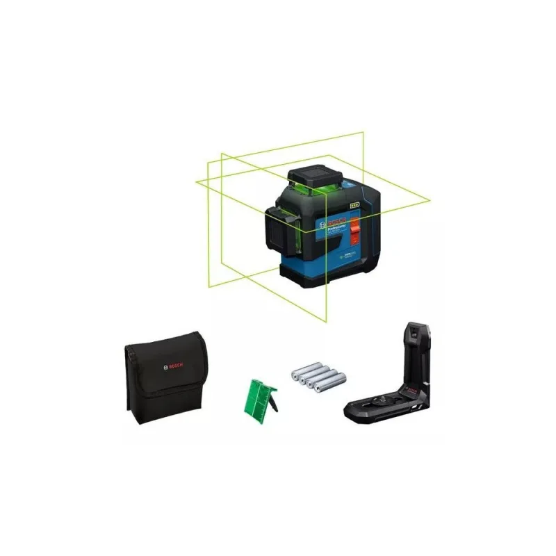 Laser lignes 3 plans gll 80-33 g professional + 4 piles 1.5 v lr6 aa - bosch - 601065500