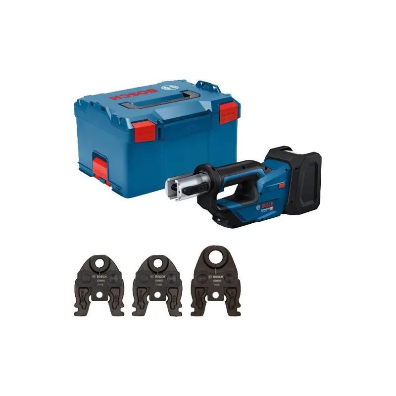 Sertisseuse sans fil gpt 18v-19 professional + 3 mâchoires type th16/20/26 + l-boxx 238 - bosch - 06019m2004