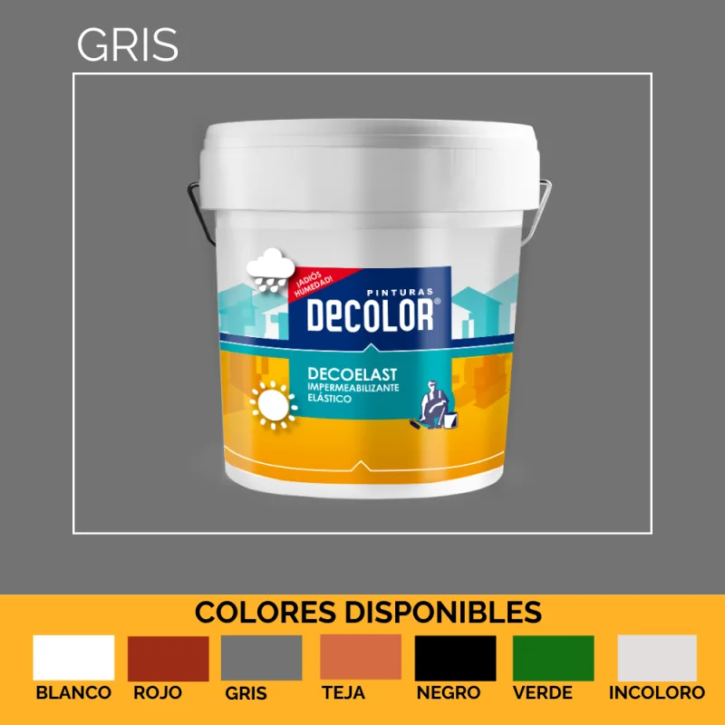 Revestimiento impermeabilizante elástico gris para terrazas, cubiertas, tejados, etc. 15 litros