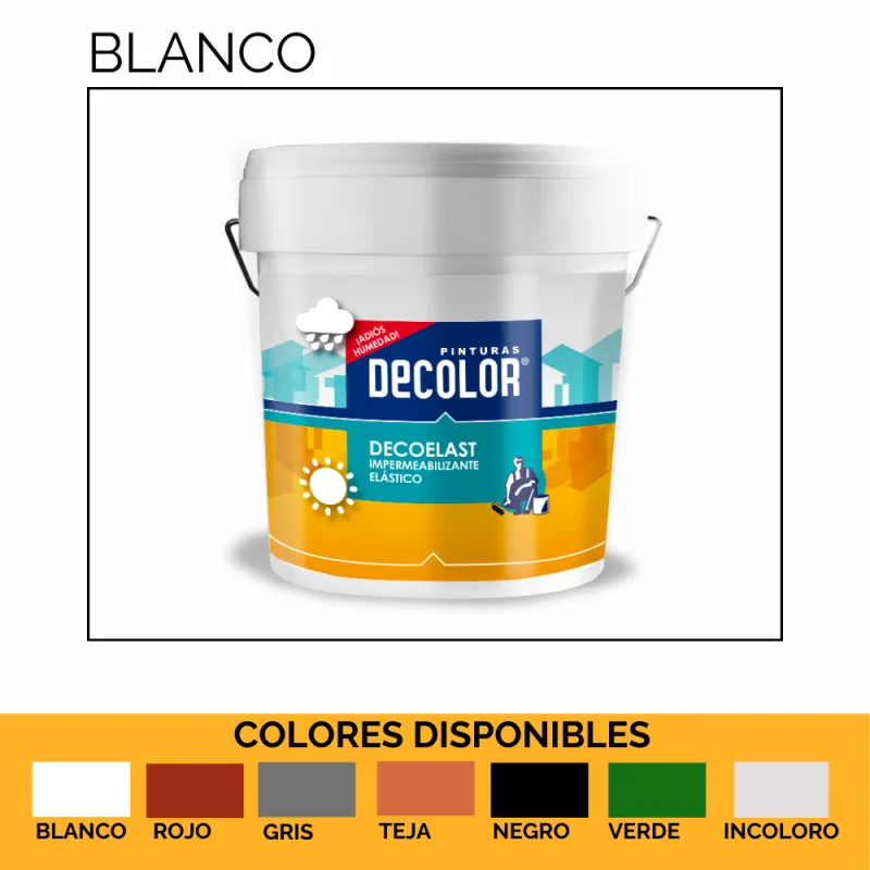 Revestimiento impermeabilizante elástico blanco para terrazas, cubiertas, tejados, etc. 15 litros