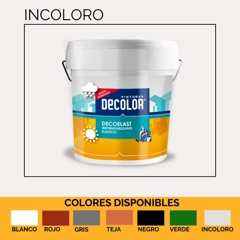 Revestimiento impermeabilizante elástico incoloro para terrazas, cubiertas, tejados, etc. 15 litros