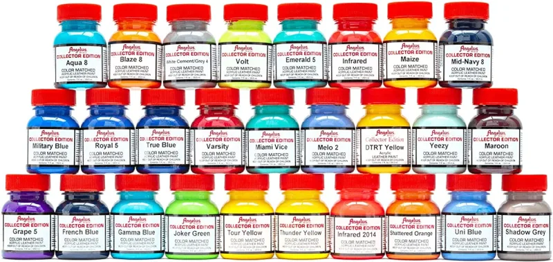 Pack 27 colores pintura cuero y polipiel angelus collector edition 29,5 ml