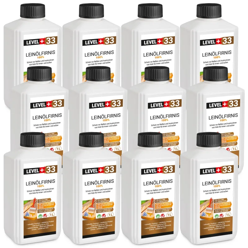 Aceite de linaza barniz protección madera barniz cuidado madera sin resina l+33 - 12x1l
