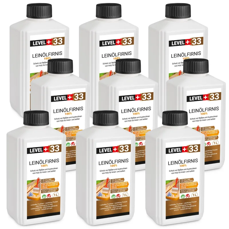 Aceite de linaza barniz protección madera barniz cuidado madera sin resina l+33 - 9x1l
