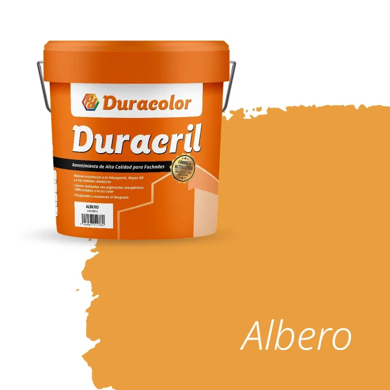 Pintura para fachada duracril liso albero - duracolor - 12 litros, alta protección y acabado liso