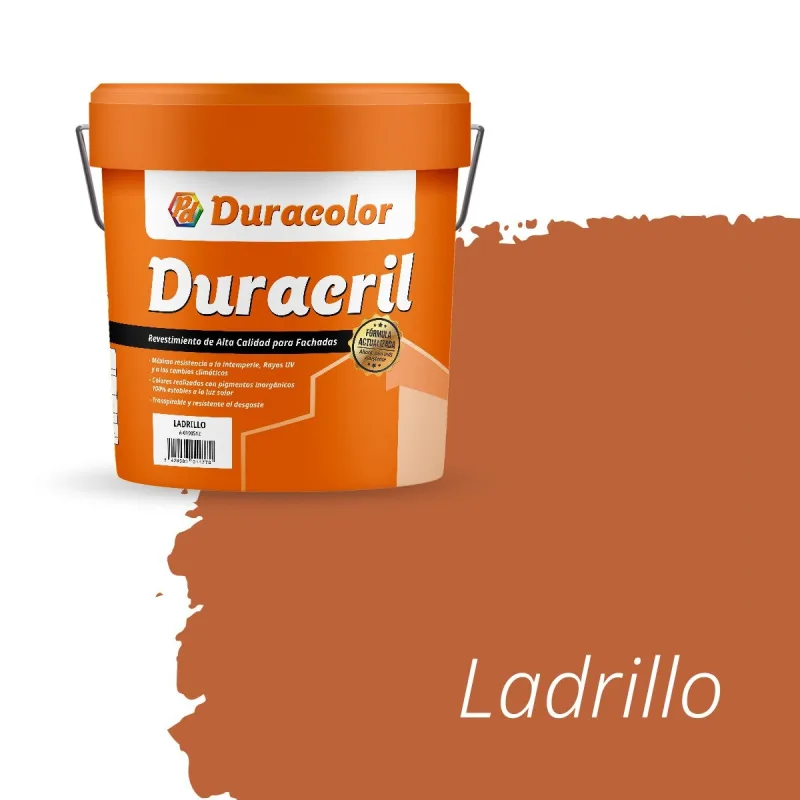 Pintura para fachada duracril liso ladrillo - duracolor - 12 litros, alta protección y acabado liso