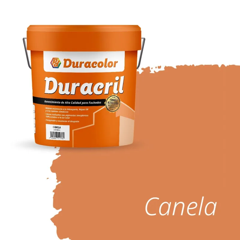 Pintura para fachada duracril liso canela - duracolor - 12 litros, alta protección y acabado liso