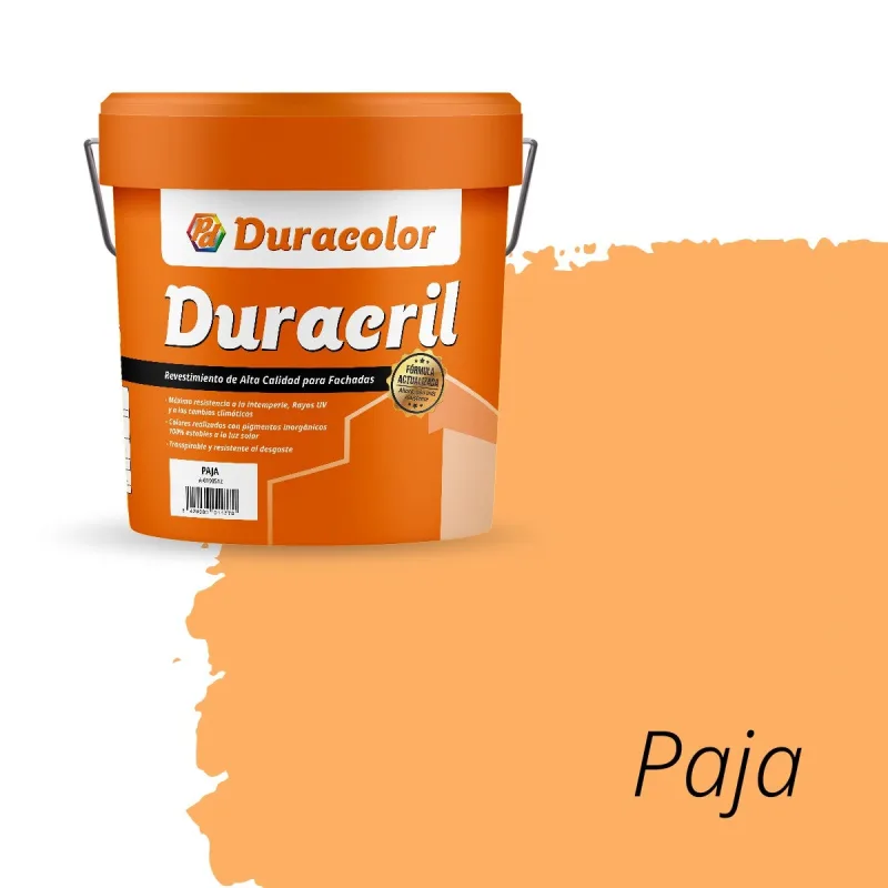 Pintura para fachada duracril liso paja - duracolor - 12 litros, alta protección y acabado liso