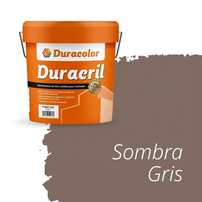 Pintura para fachada duracril liso sombra gris - duracolor - 12 litros, alta protección y acabado liso