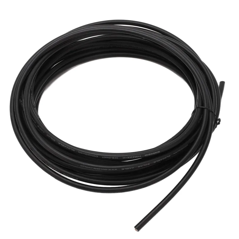 Cable para panel solar resistente a altas temperaturas xlpe de bajo consumo y baja excentricidad para sistema fotovoltaico (negro, 10 mm², 20 m)