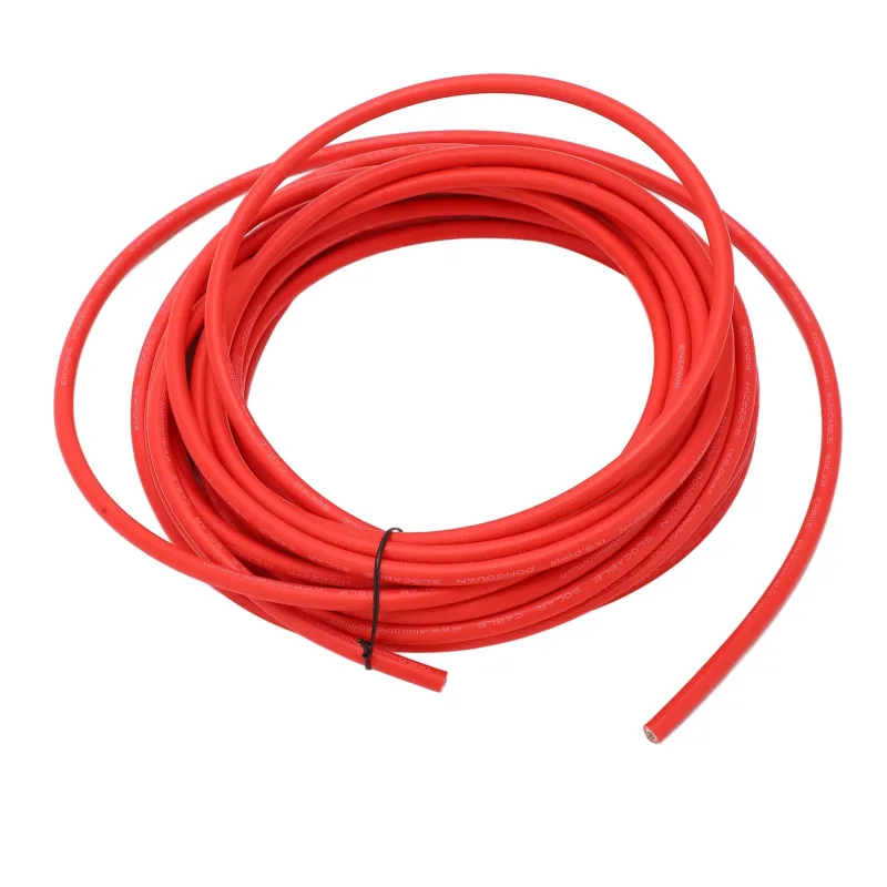 Cable para panel solar resistente a altas temperaturas xlpe de bajo consumo y baja excentricidad para sistema fotovoltaico (rojo, 10 mm², 20 m)