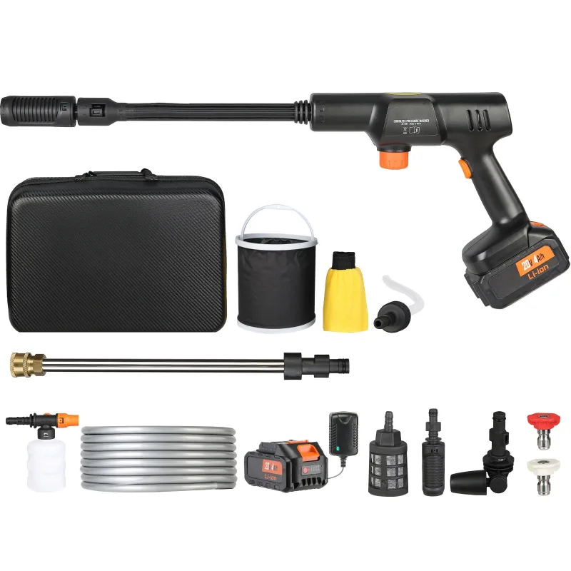 Limpiadora a presión sin cable succebuy 652-psi 1,0 gpm pistola de lavado potente para coche con batería 4,0ah y cargador,boquilla 6-en-1