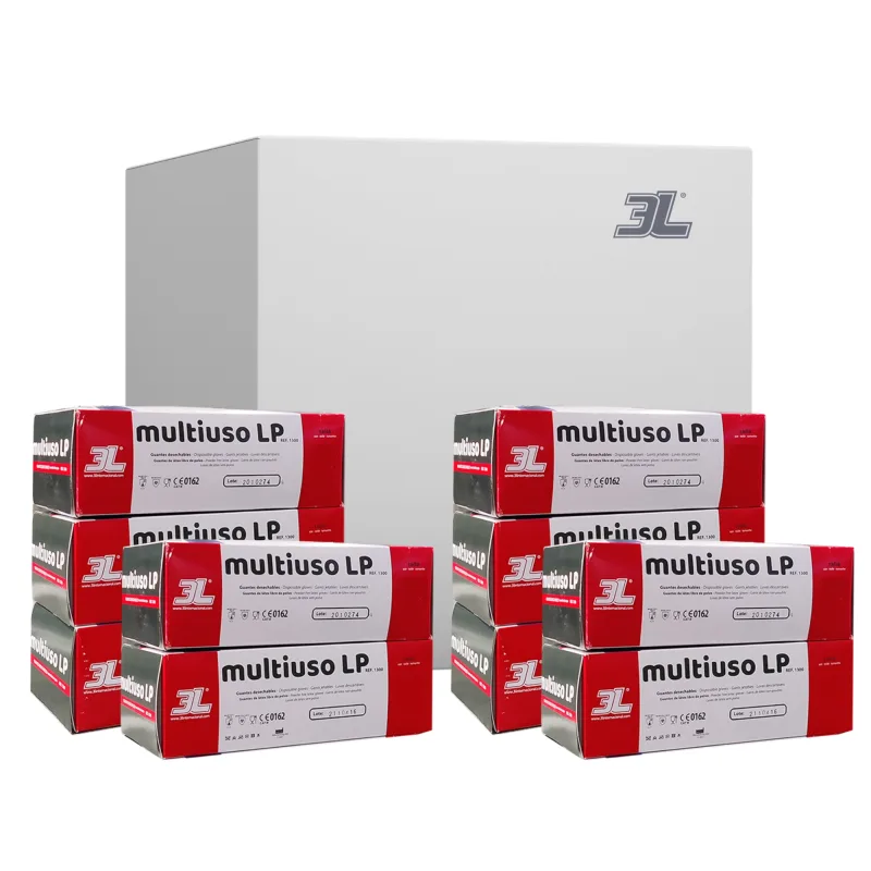 Pack 10 cajas guantes de látex extra fuertes multiuso l 50 uds. (talla l)