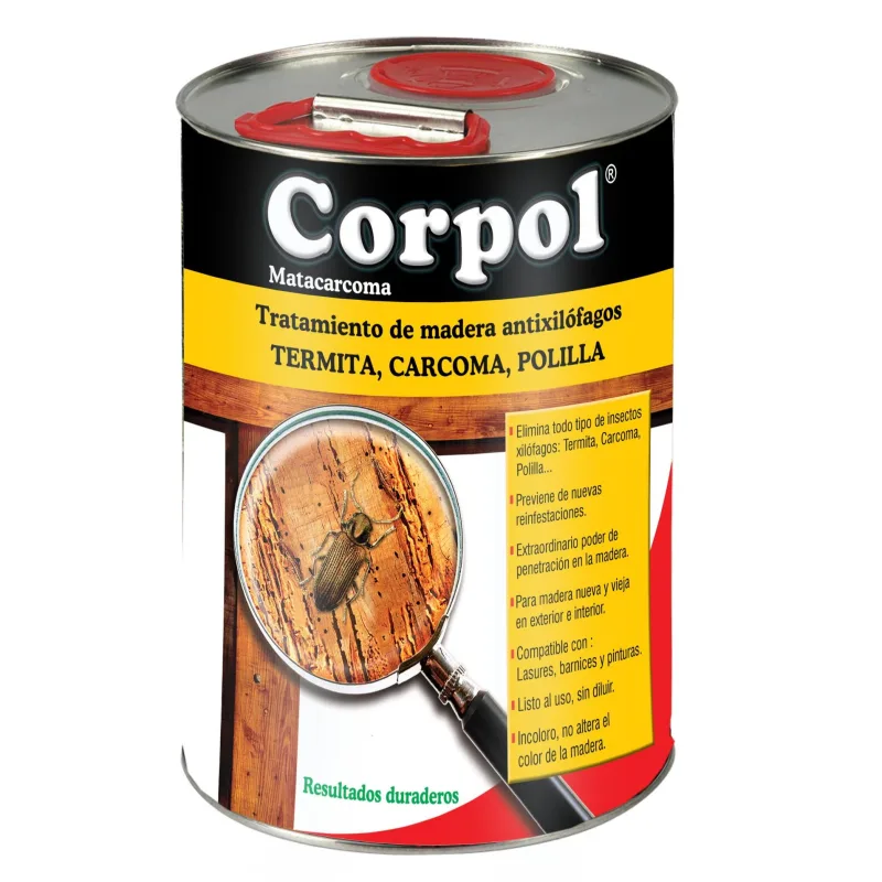 Corpol matacarcoma 5 l – eliminador de carcoma para madera, protección y prevención de insectos, acción duradera