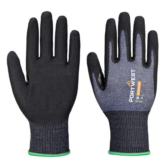 Guantes de protección sg cut c15 eco nitrilo sin silicona (pack12) azul/negro ap18