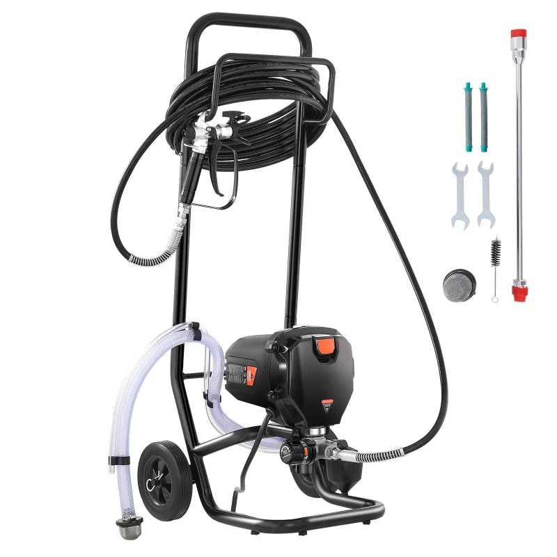 Pulverizador de pintura sin aire 750w 3000 psi eléctrico alta eficiencia con carrito pintura fina y uniforme para interior, exterior succebuy