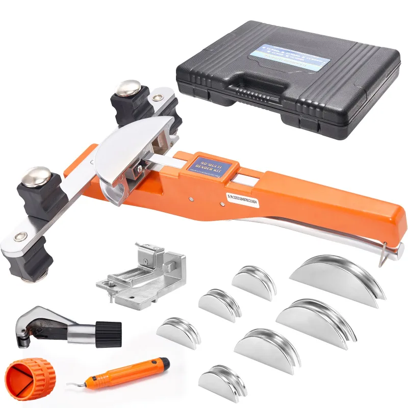 Curvadora de tubos,succebuy curvadoras de trinquete de 1/4 a 7/8,herramienta para doblar tubos a 90° con 7 matrices para reparación cvc