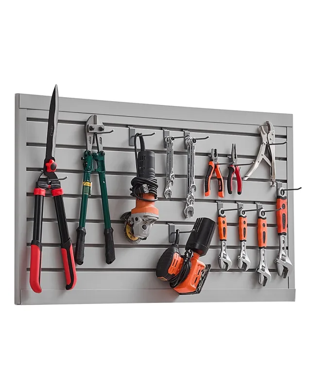 Panel de listones para garaje 1225x645mm,vevor almacenaje herramientas pvc,diseño modular,soporte para exposición,almacenaje,gris
