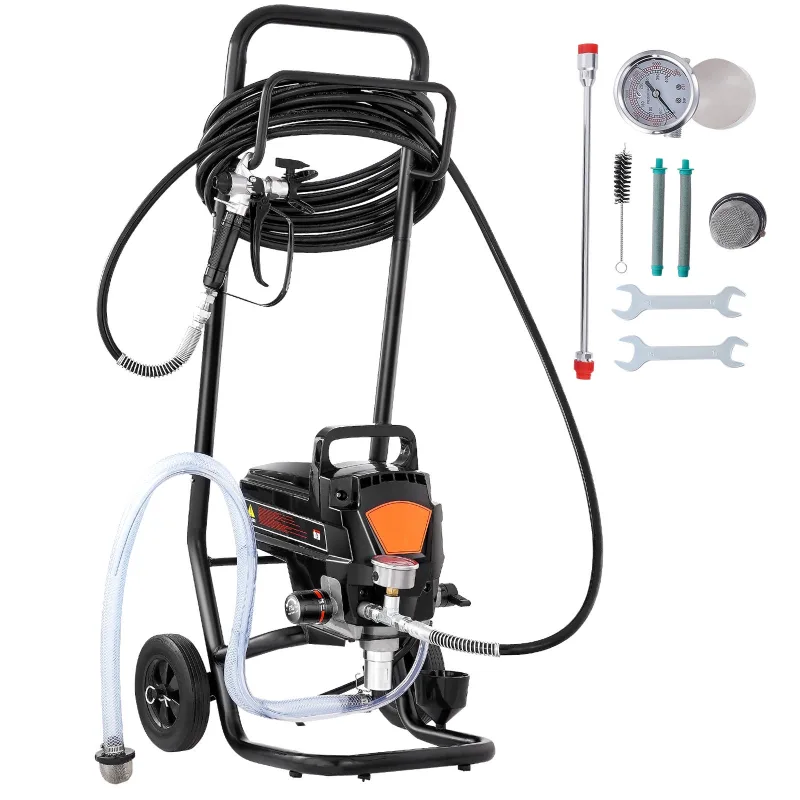 Pulverizador de pintura de pedestal sin aire, pulverizador eléctrico de alta eficiencia 950 w 3000 psi con carro, pintura fina y uniforme succebuy