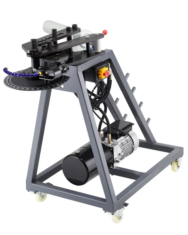 Curvadora de tubos eléctrica vevor 750w hidráulica, matrices 44,5 mm incluidas, capacidad máquina 50,8 mm, ángulo 180°, móvil