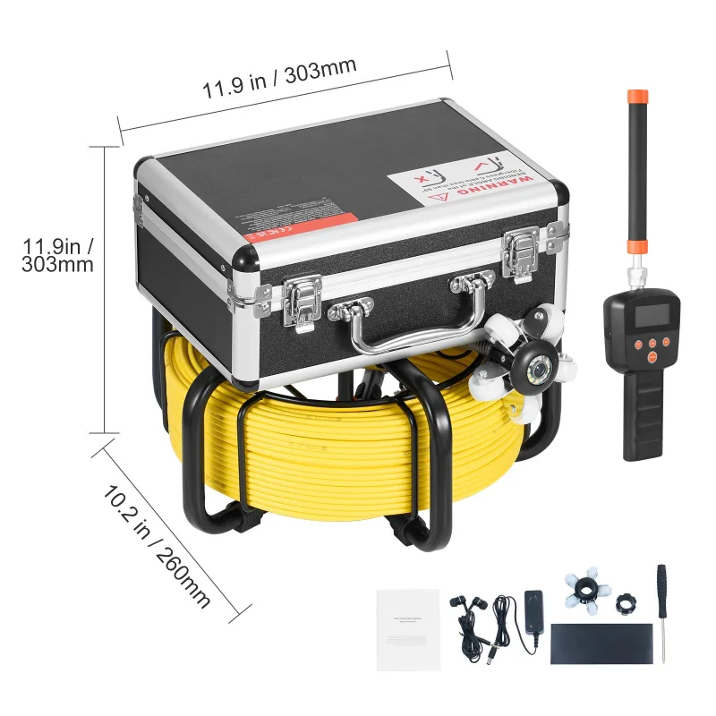 Cámara alcantarillado con localizador de succebuy 512 hz,ampliable 98 pies/30 m,cámara inspección drenaje autonivelante con pantalla hd 1080p de 9