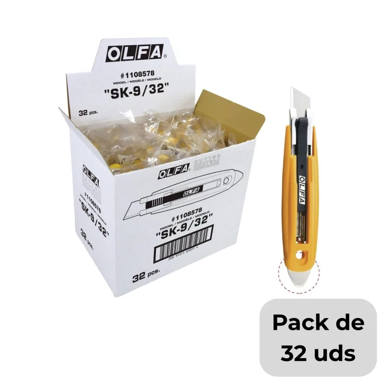 Packs de 32 cúteres de seguridad olfa sk-9