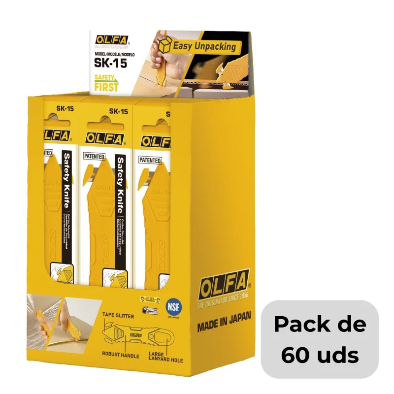 Packs de 60 cúteres de seguridad olfa sk-15/dsb
