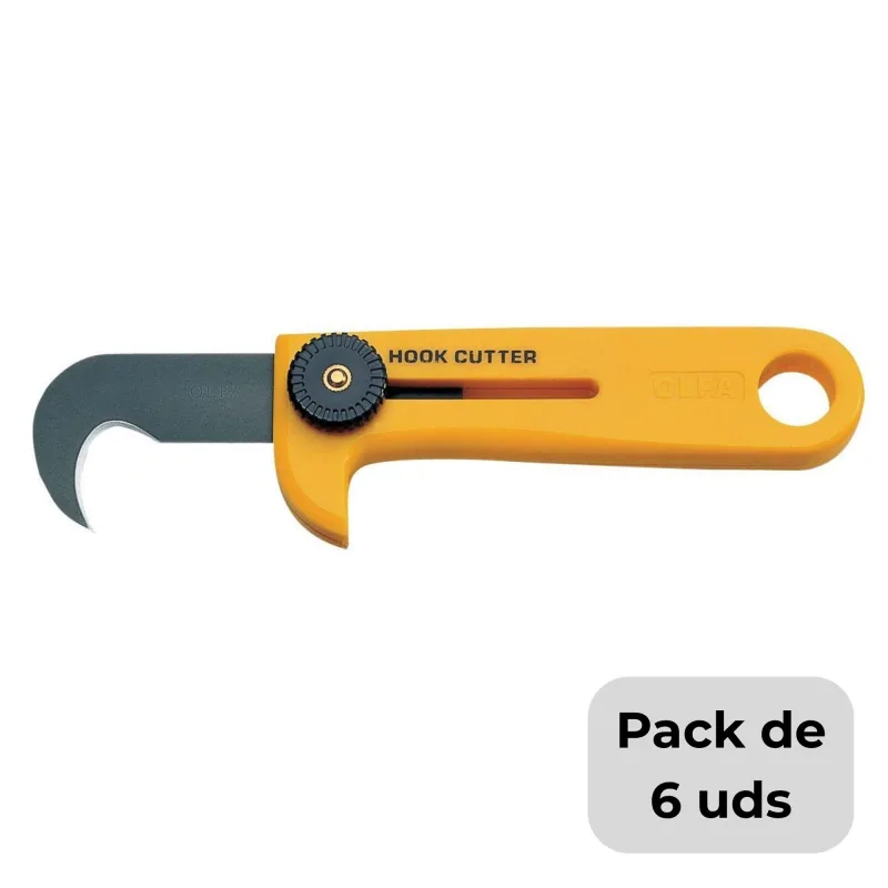 Packs de 6 cúteres tipo gancho olfa hok-1